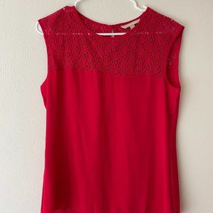 Red lace detail top, never worn